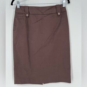 WHITE‎ HOUSE BLACK MARKET NWOT CHOCOLATE BROWN PENCIL SKIRT, LINED, BACK ZIPPER